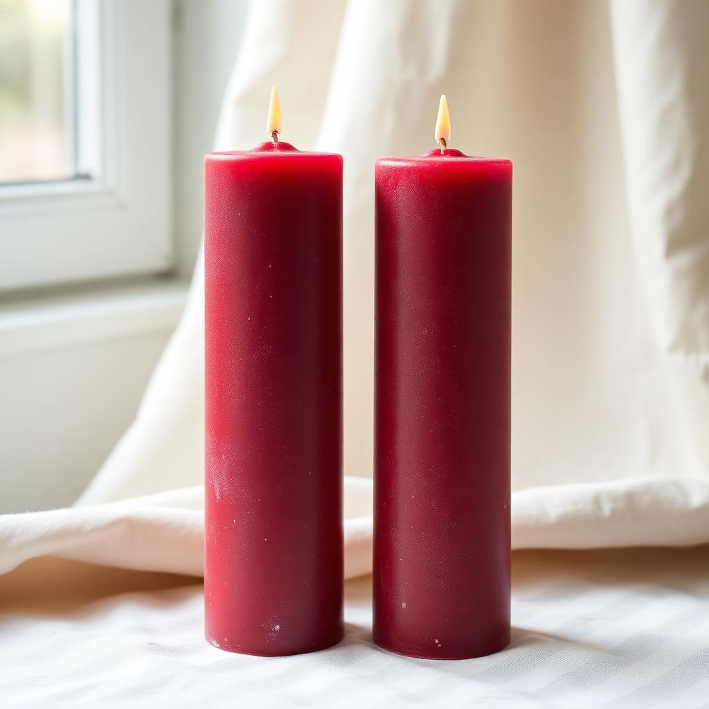 Blockljus 53 h – 2-pack, röd