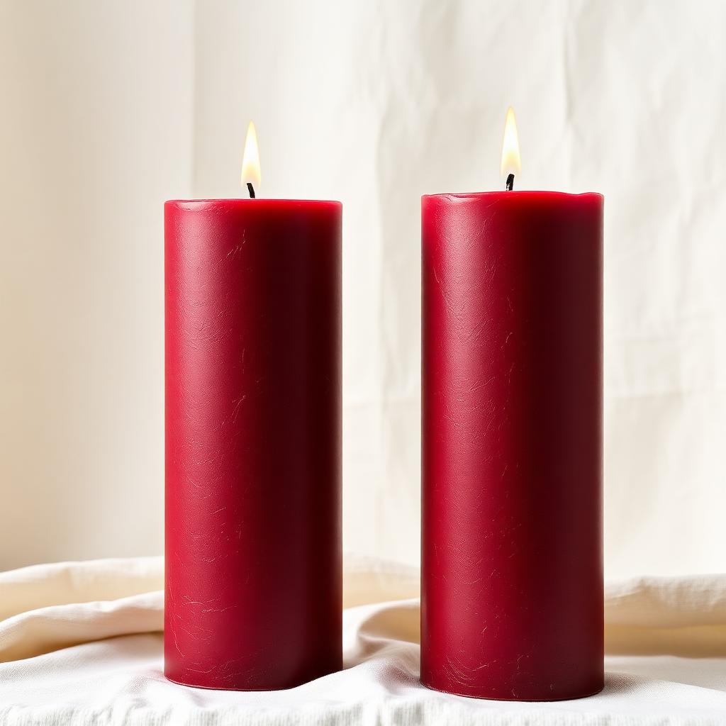 Blockljus 80 h – 2-pack, röd