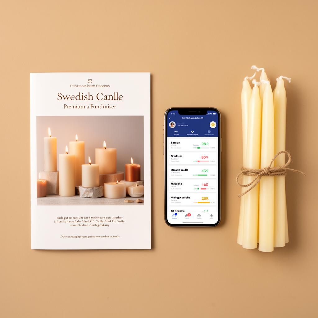 Säljpaket med broschyr, dashboard-app och handstöpta ljus